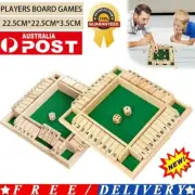 Wooden Shut the Box Four Sided 10 Number Pub Bar Board Dice Game Family PartyZO