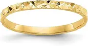 [JewelryWeb] 14ct Yellow Gold Solid Polished Sparkle Cut Design Band Teen Ring Size F.00