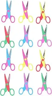 Respicefinem 12pcs Diy Children Craft Scissors Art Decorative Paper Edge Scissors Ideal For Scrapbooks Photo Albums Greeting Cards Gift Labels Posters Construction Papers And