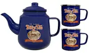 Billy Tea Enamel Teapot - 1.4 Litre + 2 MUGS