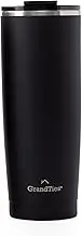 GRANDTIES Insulated Coffee Tumbler Cup w/Tritan Lid | Leak Proof, Reusable, Double Walled Vacuum Stainless Steel Travel Mug | Thermal Cups for Hot and Cold Drinks (Midnight Black, 20oz)