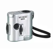 60x Mini LED UV lighted Portable Pocket Microscope Loupe Glass Jewelry Magnifier