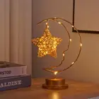 LED Moon Table Desk Lamp Home Shop Night Light Battery Party Decor Gold Lighting