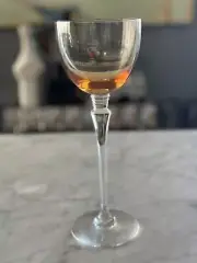 New. Saint Louis Crystal Grand Lieu Hock Wine Glass. Amber