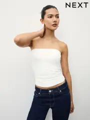 White Soft Touch Bandeau Top (W61448) | $34