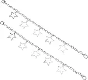[CLISPEED] 2pcs Hollow Star Pendant Shoe Chains Footwear Accessories for Sneakers and Boots Versatile Jewelry for Women and Punk Style Strap
