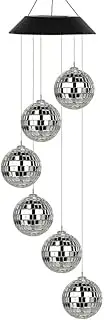 Colour Changing Wind Chimes LED Light Hanging Decor Outdoor Solar Powered Garden, Durable Crystal Ball Design, Night Glow, Easy Installation, 6-12 Hours Working Time