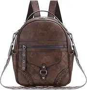 Small Backpack Purse for Women,VASCHY Cute Vegen Leather Mini Ladies Backpack Travel Backpack Casual Daypack with Fashion Guitar Shoulder Bag Handbag Strap