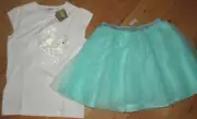 Crazy 8 sequin angel fish top & tutu sparkle skirt set NWT XL 14 girls'