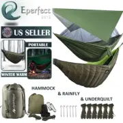 Camping Hammock Rain Fly Tarp Underquilt Cover With Mosquito Net Waterproof Tent
