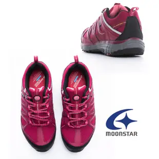 【日本 MOONSTAR】女 ShutDry SU 4E防水透氣寬楦登山健走鞋 耐磨休閒運動鞋 SUSDL012 桃紅