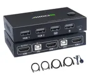 KVM Switch HDMI KVM Switch 4 Port 4 in 1 Out USB Switch