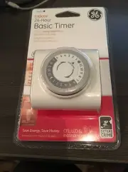 New GE 15431 Indoor 1 Outlet Basic Mechanical 24 Hour Timer - White