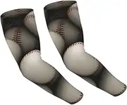 [FHEDVBN] Baseball Arm Sleeves Compression Arm Covers for Men Women Outdoor Sun Sleeves Cooling Sports Sleeve, Black