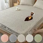 MattressProtector Cover Embroidered MattressPad Bed Fitted Sheet with Band,