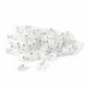 Clear Plastic Single Hole 4mm Dia Spring Loaded Rope Cord Locks Stopper 50pcs
