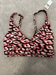 Aerie Offline Padded Sports Bra Top Animal Print Orange Brown size Small