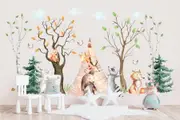 [Namly Design] Wallsticker - Forest Animals in Teepee / Large