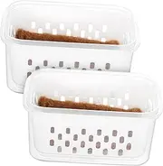 HIAKDOFT Nursery Transplanting Containers 2pcs Seedling Pots Drainage Holes for Growing Vegetables Flowers