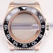 40mm Seiko nh35 Watch Cases Sapphire GMT Ceramic Bezel For Nh35 Movement