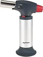 Zyliss Kitchen Blowtorch, Adjustable Flame, Safety Lock, Chefs Tool for Browning/Caramalising, Easy Refill, Silver/Black