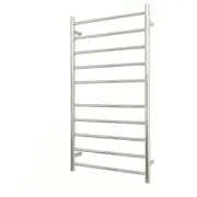 Radiant RTR02 Round Bar Heated Towel Rail - 600 x 1100mm - Mirror Polished - Stainless Steel- Bottom Left/Top Right Wiring
