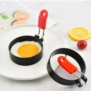 2 Pcs/Set Non-Stick Fried Egg Shaper Egg Rings Shaper With Brush Cooking Tool