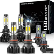 For Dodge Ram 1500 2500 3500 2-headlamps 2009-2012 9008 Led High/low Beam Headlights,+9145 Led Fog Light Bulbs,4pcs With Projector 2013-2015