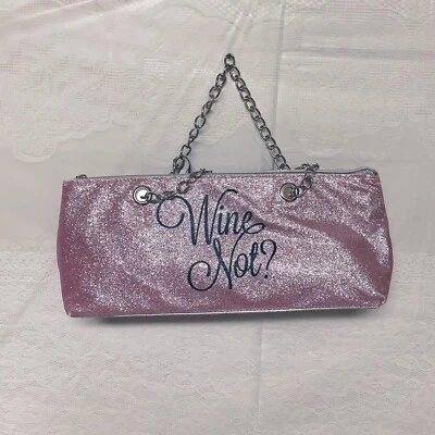 Insulated Wine Clutch Cooler Purse Wine Not Wild Eye Designs Purple Sparkle NEW