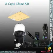 Hydroponics 8 Cups Seedling & Cloning Station with 50W LED Panel Rooting Gel Kit