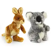 2PK Korimco Kids/Children Small Kangaroo & Koala Plush Soft Animal Stuffed Toy