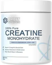 Orbit Nutrition 100% Micronised Creatine Monohydrate, Premium Grade Powder, Muscle Strength and Recovery Support, Cognitive Performance