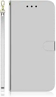 [SHOYAO] Phone Cover Wallet Folio Case for Samsung Galaxy A70, Premium PU Leather Slim Fit Cover for Galaxy A70, Horizontal Viewing Stand, Lanyard, Travel, Silver