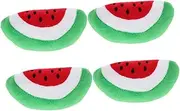 Levemolo 4pcs Watermelon Shape Squeaky Dog Chewing Cartoon Plaything for Interactive Fun Teeth Grinding and Comfort Durable Molar for Pets