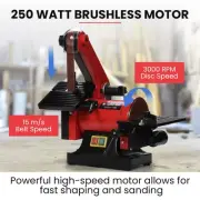 Versatile Bench Belt & Disc Sander with 0.025m Linisher and 0.125m Disc, 250W