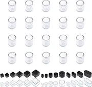 Swpeet 20Pcs 5/8" Clear Round Chair Leg Caps, Floor Protectors, Table Chair Leg Protection Cover, Furniture Leg Caps，Leg Tips Covers, Feet Pads, Feet for Furniture Table Chair