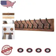 Rustic Wall-Mounted Coat Rack with 8 Heavy-Duty Triple Hooks for Elegant Storage