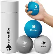 Hand Therapy Exercise Stress Ball Bundle,Tri- Density Stress Balls-Grip Strength