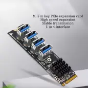M2 Riser Card for High-Speed Data Transfer from M.2 NVME to 4 Ports USB3.0 Card