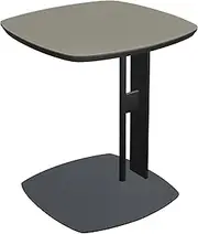 C-Shaped Leather Top Side Table