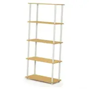Turn-N-Tube 5-Tier Multipurpose Shelf / Display 5-Tier Round Tube Beech/White
