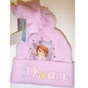 Toddler Girls Sofia the First DREAM Winter HAT & Mittens NWT