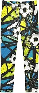 [Joisal] Soccer Art Blue Pants for Girls, Ideal for Girls Athletic Leggings, Kids Pants Girls, 4-10T