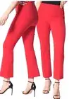 Spanx Womens on the go Kick Flare Pants In True Red Small Petite