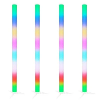 4 x Equinox Pulse Tube Lithium LED Rainbow Colour Changing DJ Disco Party Light