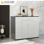 【ASSARI】防潮防蛀塑鋼緩衝四門一抽鞋櫃(寬128X深34X高117CM)