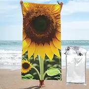 Yellow Sunflower Quick Dry Towel Microfiber Sports Gym Shower Home Use Hiking Bathroom Multifunctional