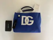 100% Authentic Dolce And Gabbana Canvas Bag - Blue /white-size Small