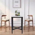 Reinforced Steel Leg Pub Bar Table Bistro Whiskey Cocktail Table Kitchen Table