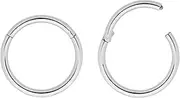 365 SLEEPERS 2PCS 16G Surgical Steel 6mm - 16mm Hinged Hoop Segment Lip Nose Ring Tragus Septum Helix Unisex Sleeper Earrings